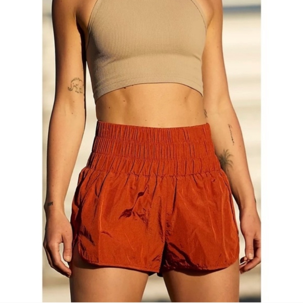 Free People FP Movement Way Home Shorts cinnamon sugar
